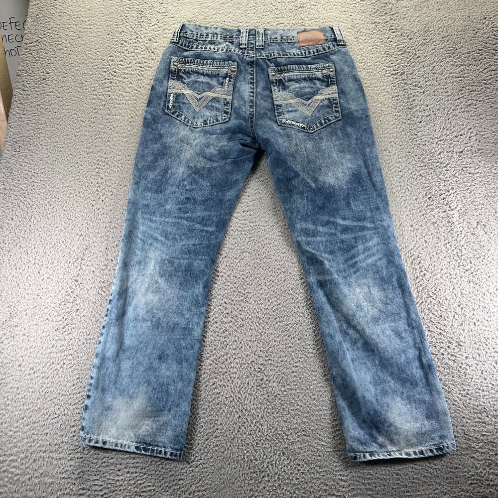 Axe & Crown Jeans Mens 32x30 Blue Cotton Denim Straight Slim Acid Wash Workwear - Picture 4 of 9